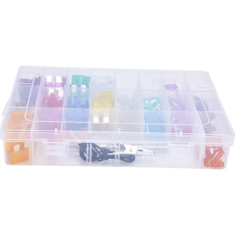 180 Pièces Fusibles Lame Auto Alliage Aluminium Kit avec Testeur Circuit 5‑40A pour Voiture