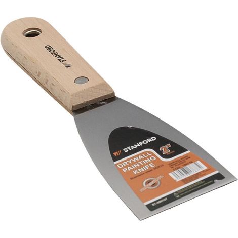 STANFORD espatula acero cromada 50 mm m/ madera , Espátula de acero de 50 mm Stanford. - Espátula de 50 mm (2 pulgadas) con cuchilla de acero resistente y mango de madera natural, (1/3)