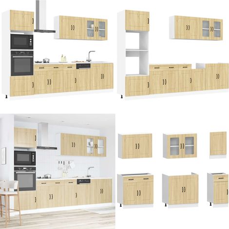 vidaXL 7-tlg. Küchenschrank-Set Kalmar Sonoma-Eiche Holzwerkstoff (1/5)