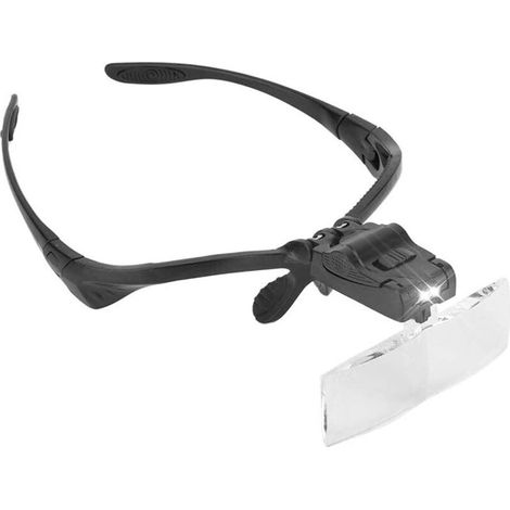Diadema con lupa y cinco lentes LED para tatuajes y extensiones de pestañas diadema con lupa para un trabajo cómodo y preciso - Crezuo