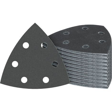 Lot de 50 feuilles abrasives PRO F355 pour ponceuses Delta (pour béton, pierre dure, Ø 93 x 93 mm, accessoire professionnel, ponceuse Delta) (1/4)