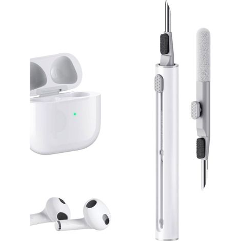 Kit de nettoyage, Kit de nettoyage 3 en 1 pour écouteurs avec éponge, brosse, pointe en métal, kit de nettoyage multifonction (1/5)