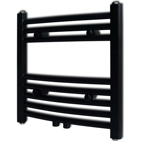 FIMEI Sèche-serviettes eau chaude à rails incurvés Noirs de 480 x 480 mm (1/5)