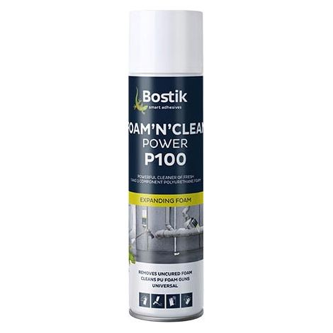 Bostik – Nettoyant mousse PU 500ml – Pour nettoyage intérieur de pistolet – Élimine résidus mousse mono et bi-composant – Spray avec buse pulvérisation (1/2)