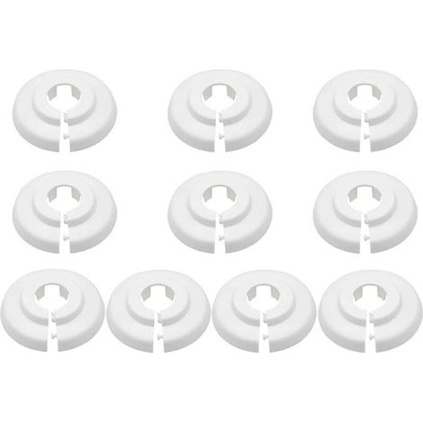 10 Pièces Rosaces Simples de Radiateur, Colliers de Pipe en Plastique, Rosace Radiateur, Cache Tuyau Radiateur, Couvercle de Trou Mural Sol, Cache Tuyau pour Radiateur, Pour Robinet Tuyauterie (1/4)