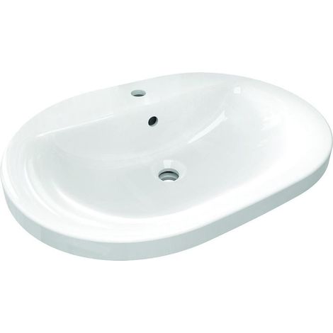 Ideal Standard Connect - Lavabo encastré 620x460 mm, avec déversoir, 1 ouverture pour mitigeur, blanc E504001 (1/5)