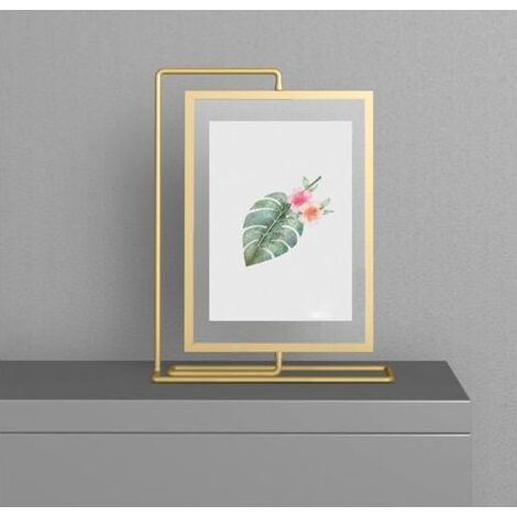 Photo frame, cornice per foto, d'oro, tabella di visualizzazione per le foto 5x7, 4x6, 6x8, cornice per foto in metallo rotanti con plexiglass trasparente per display verticale (verde verticale) (1/5)