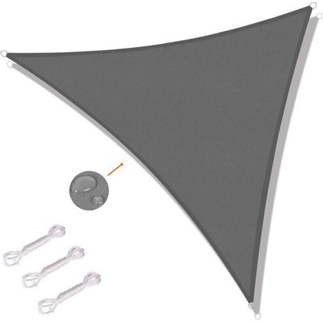 Tenda ombreggiante triangolare 4 x 4 m – Tessuto in polietilene ad alta densità 220 g/m² – Protezione UV e impermeabile – Facile da installare (1/5)