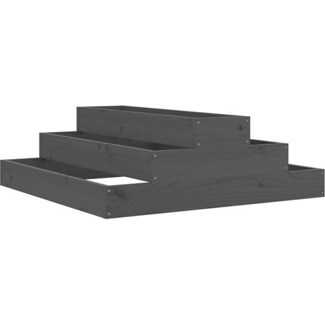 Maison Exclusive - Fioriera Grigia 80x80x27 cm in Legno Massello di Pino