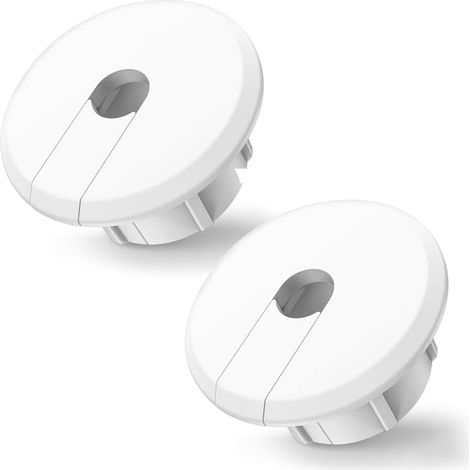 Passe-câble mural pour câble adaptateur Ethernet de routeur, kit de passage de câble pour trous de 3,5 cm dans les murs et les meubles (2 pièces), blanc (1/5)