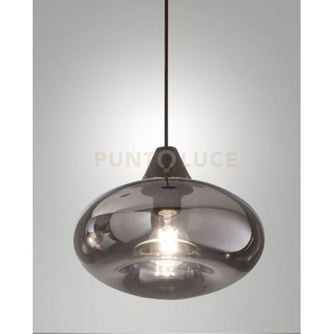 3489-50-126 EDISON VETRO FUME' COMPLETO DI CAVO X KIT LUCI D.27CM H14CM