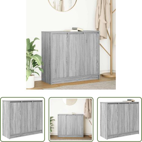 vidaXL Holzwerkstoff - Sideboard Grau Sonoma 85x34x76 cm Holzwerkstoff (1/5)