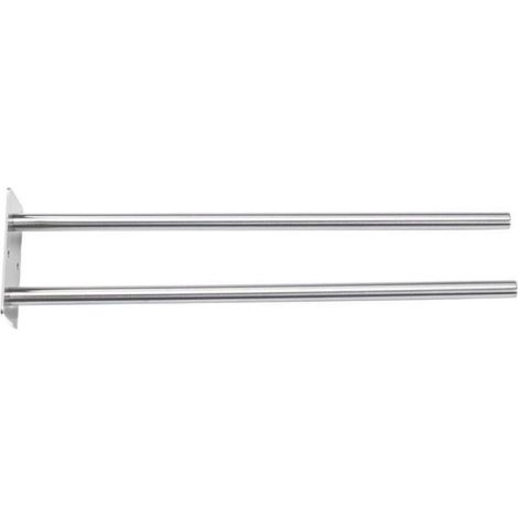 Porte-serviettes double – Noir – Acier inoxydable – Finition brossée