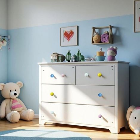 Poignée De Meuble - Bouton Céramique Sphérique - Pour Armoire Tiroir Chambre Enfant - 4 Pièces (1/5)