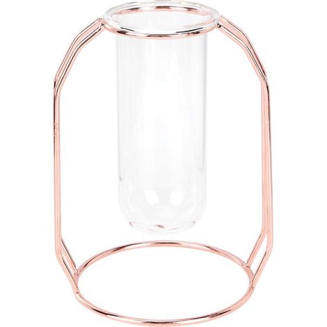 Vases de plantes hydroponiques transparents Pot de fleur décorations de table pour la maison or rose.