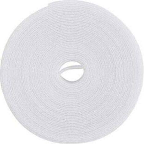 Attaches de câble, attaches de câble réutilisables et polyvalentes pour la gestion des câbles, 5 m x 1,2 cm, blanc (1/4)