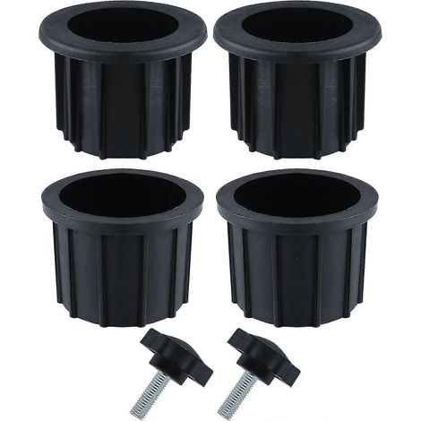 ensembles (6 pièces) Kit de remplacement de pièces pour support de parasol de patio, comprenant 4 anneaux de trou pour parasol et 2 vis de bouton manuel, Um (1/5)