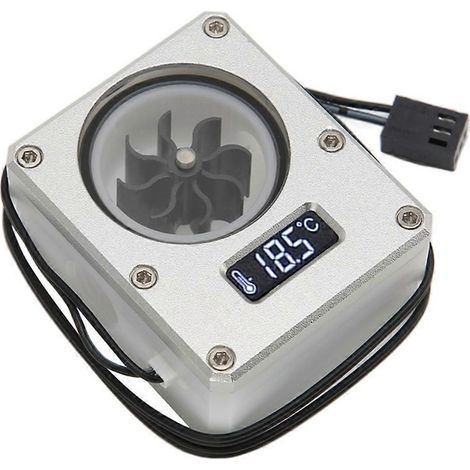 Indicateur de débitmètre pour refroidissement liquide PC 12 V, interface 3 broches G1/4, boîtier POM antirouille, couleur argent. (1/5)