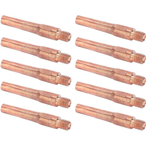 10 pointes de contact M6, buse conductrice, dévidoir de fil de cuivre, accessoires pour pistolet de soudage, 45 x 7,5 x 1,2 mm (1/4)