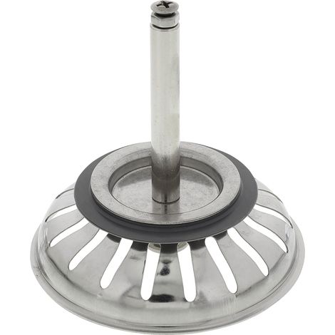 BLANCO 119146 UNIVERSAL Siebkorb Ø 79mm mit Hubstange Ø 8 x 79-114mm inkl. Dichtung Ø 51mm, passend für viele Spülbecken mit Exzenterbedienung 3,5 Zoll