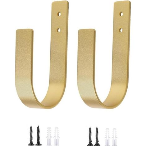 Lot de 2 supports rideaux décoratifs en fer, crochets forme U pour