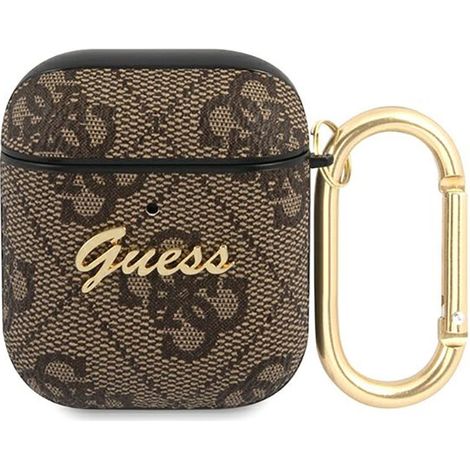 Guess 4G Script Metal Collection - Custodia per AirPods di prima e seconda generazione (marrone) (1/3)