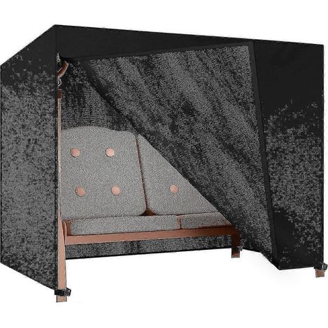 Trois housses pour balancelle de jardin, imperméables, coupe-vent et résistantes aux UV, en tissu Oxford 600D, robuste, durable et indéchirable. Grandes housses pour hamac de jardin avec fermeture écl (1/4)