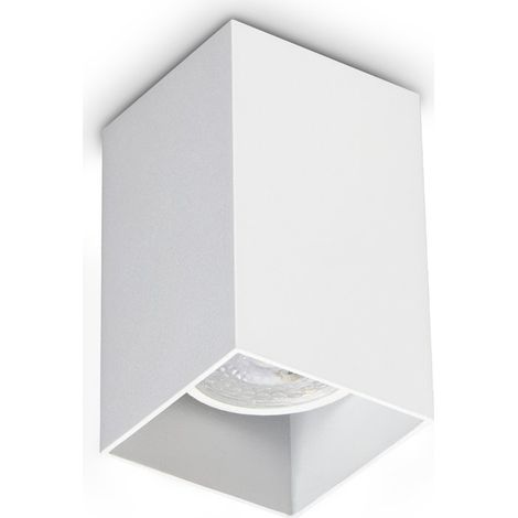 Ideal Lux Plafoniera Look 1 luce GU10 bianco alluminio vetro
