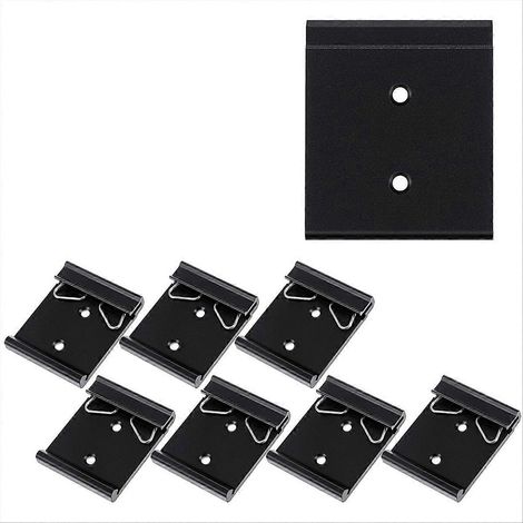 Lot de 10 clips de fixation universels pour rail DIN 35 mm (1,7 pouce), avec pince de serrage et clip pour relais. (1/5)