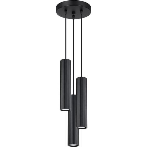 Lampada a sospensione ambra 3 GU10 nero ALU lumilo 15.771.76 (1/5)