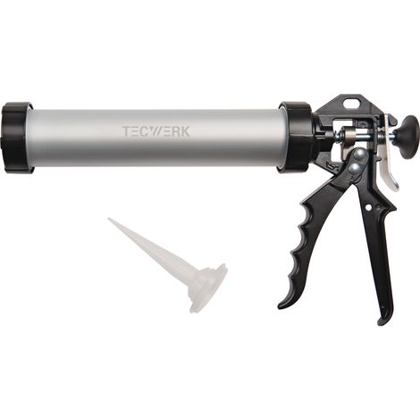 Pistola de calafateo manual profesional cerrada para cartuchos de 310ml/ bolsas de hasta 400ml TECWERK (1/2)