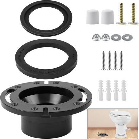 Kit de joint de toilette pour camping-car et de bride de plancher à douille de 3 pouces, kit de réparation 3 en 1 (1/5)