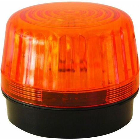 Feu clignotant orange 6-12-24V AC – Ampoule Xenon – Indice de protection IP65 – Pour portail et garage – Signalisation efficace –