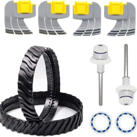 2 Tire Tracks R0526100, 2 Motor Bearings R0527000, 4 Centrifugal Scrub Brushes for Floor Cleaning R0714400, Spare Parts for Zodiac MX6 MX8 Pool Cleaning Robot (1/4)