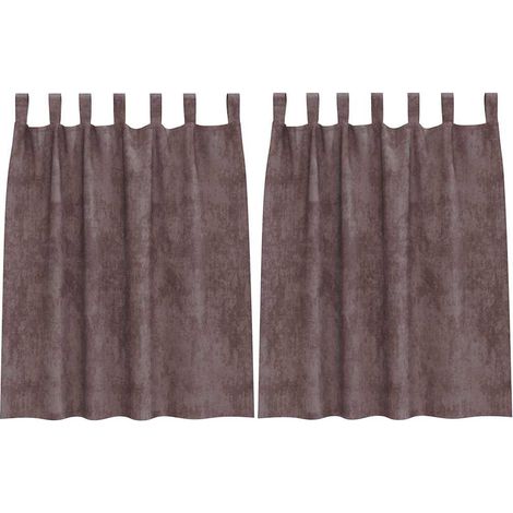Rideaux en velours 2 pcs Marron 140 x 140 cm Velours (1/5)