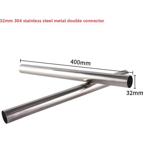 Tube télescopique universel pour aspirateur (Argent 32-400 mm), compatible avec la plupart des modèles d'aspirateurs (raccordement 32 mm). (1/4)