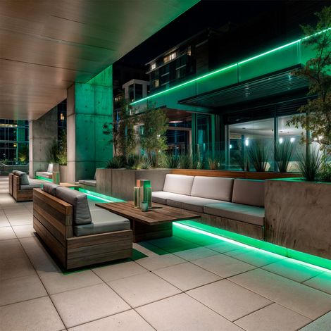 Striscia LED Neon 7.5 W/m Regolabile 220V AC 120 LED/m Semicircolare 180º Verde IP67 su Misura Taglio ad ogni 100 cm 4 m