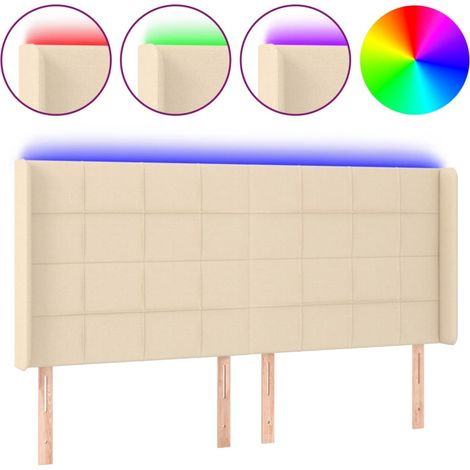 Maison Exclusive - Testiera a LED Crema 163x16x118/128 cm in Tessuto