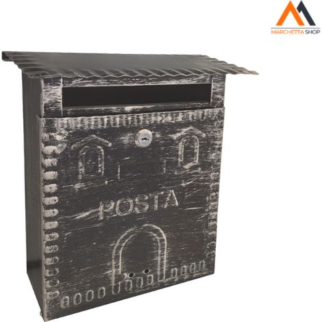 Briefkasten 'FRESIA' cm 26x10 x h 29 - silber-schwarz ant