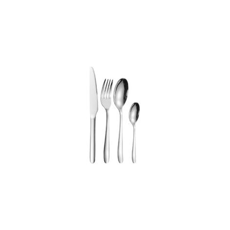 Ensemble de couverts en acier inoxydable, finition argentée, set de 4 pièces (1/5)