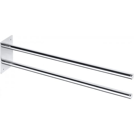 Porte-serviettes double fixe en laiton chromé OMEGA 5x9x36,5 cm-Argenté-Argenté-5 -- (1/3)