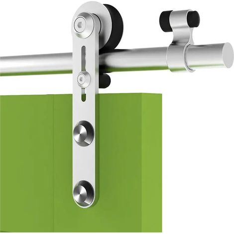 Kit de 2 roulettes de Suspension for Porte coulissante en Acier Inoxydable argenté avec Accessoires (sans Rail ni Portes)(C Round Shape) (1/5)