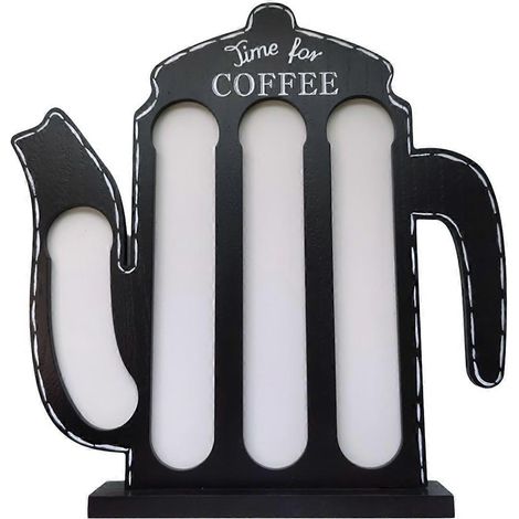 Rangement pour sachets de café, porte-sachets de café, grande boîte de rangement pour crème à café, sachets de café en bois, ornements en bois B (1/5)