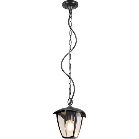 Pendelleuchte Hängeleuchte Deckenleuchte Aluminium schwarz Laterne IP44 H 82 cm