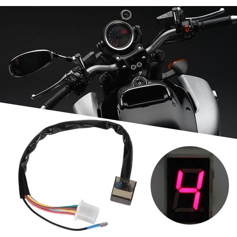 Indicateur de Vitesse et Rapport Moto Numérique LED Universel avec Capteur d'Embrayage
