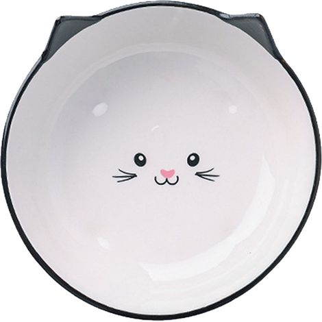 1 comedero para gatos, de cerámica, ovalado, elevado, apto para lavavajillas, apto para microondas, apto para cocina. (1/5)
