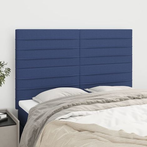 Cabecero de cama azul 144x5x118/128 cm Tela vidaXL (1/5)
