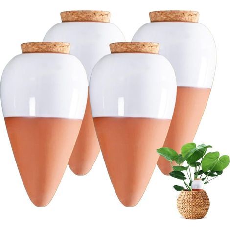 Ollas Terre Cuite à Planter, Oyas a Planter Terre Cuite, Arrosage Automatique et Ecologique pour Plante d'Intérieur et d'Extérieur, Système d'Irrigation Naturel, Mini Oyas Terracotta (1/5)