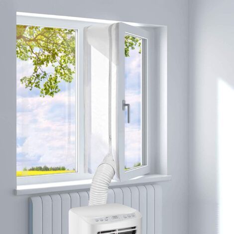 300CM Tissu de Calfeutrage de Fenêtres pour Climatiseur Mobile, Kit de Joint Porte Fenêtre pour Climatisation, Sèche Linge Compatible avec Toutes les Unités Mobiles, Installation Facile (3M) (1/5)