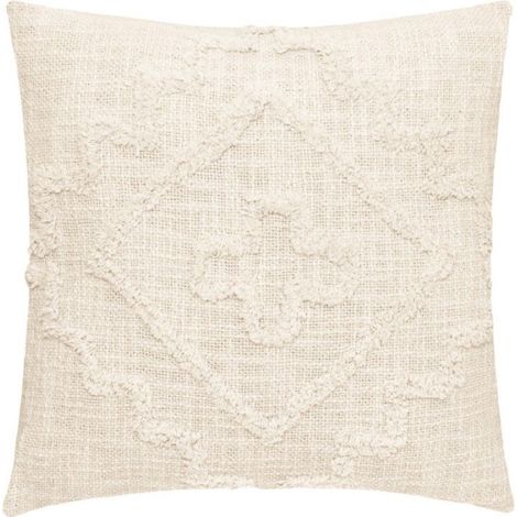 Coussin Déco Tufté "Inca" 40x40cm Ivoire (1/5)